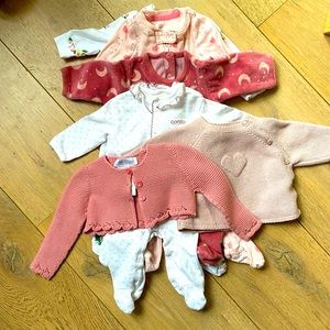 6 pieces Pink Baby Girl Bundle 0-3 M - Zara, Absorba, GAP, Pili Carrera, Gocco